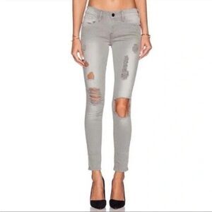 Frame Denim Jeans Womens 27 Gray Le Skinny De‎ Jeanne Ripped Distressed 28x28.5